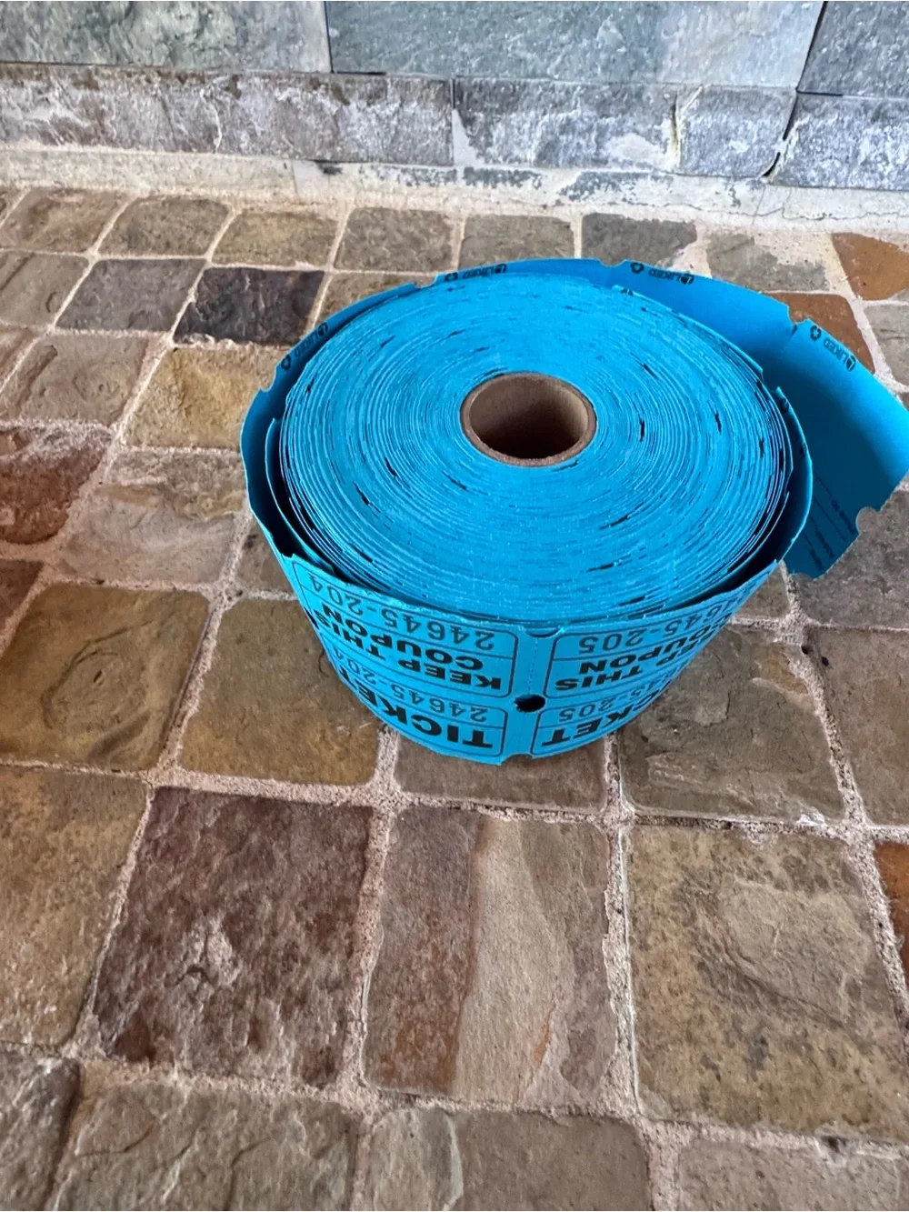 3 rolls of Colorful Party Ticket Rolls - Blue, Red & Yellow